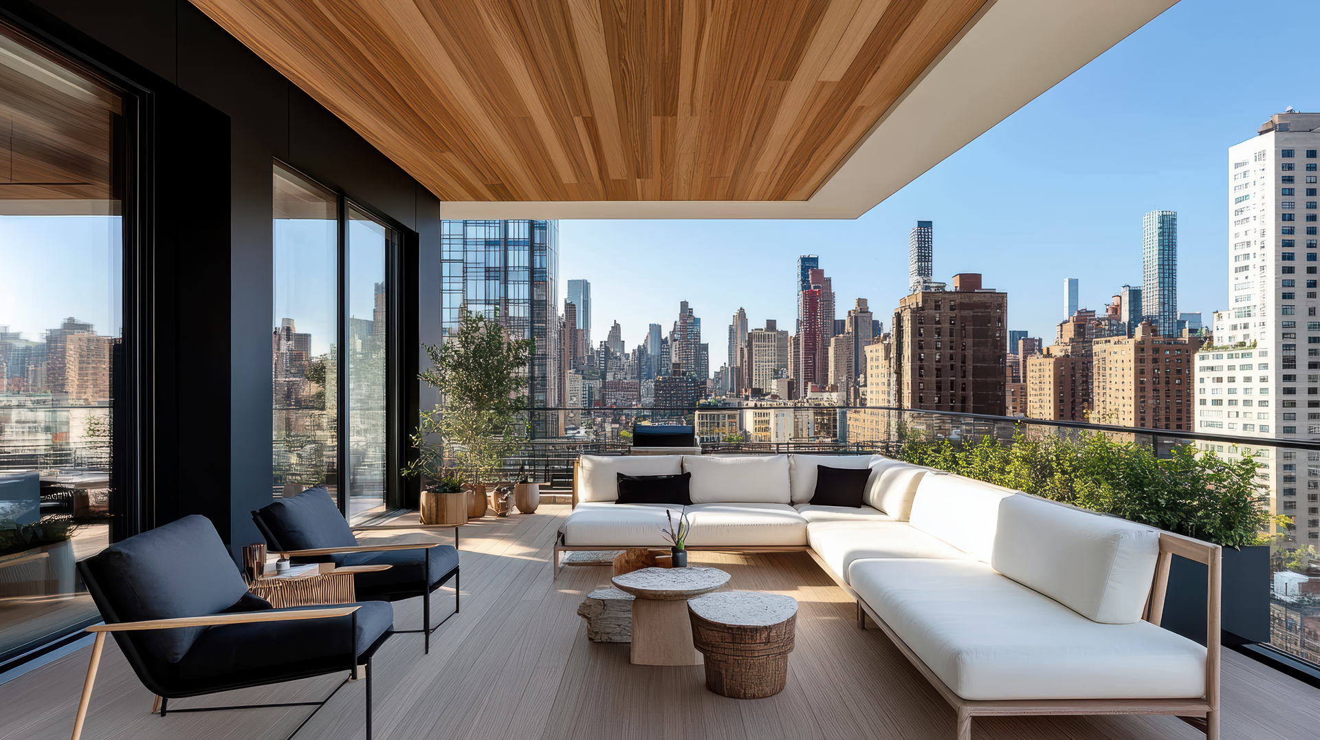 modern rooftop terrace