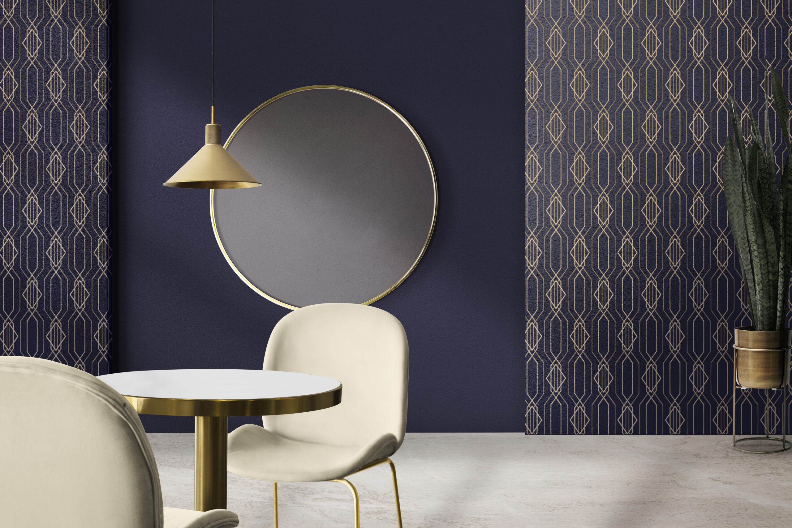 modern luxury authentic dining room interior design with picture
